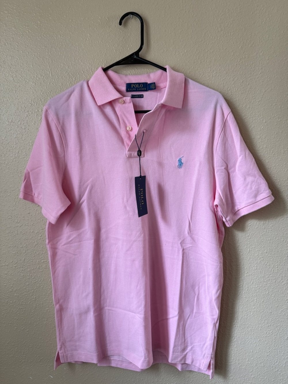 Polo by Ralph Lauren Light Pink Short Sleeve Polo with Blue Pony